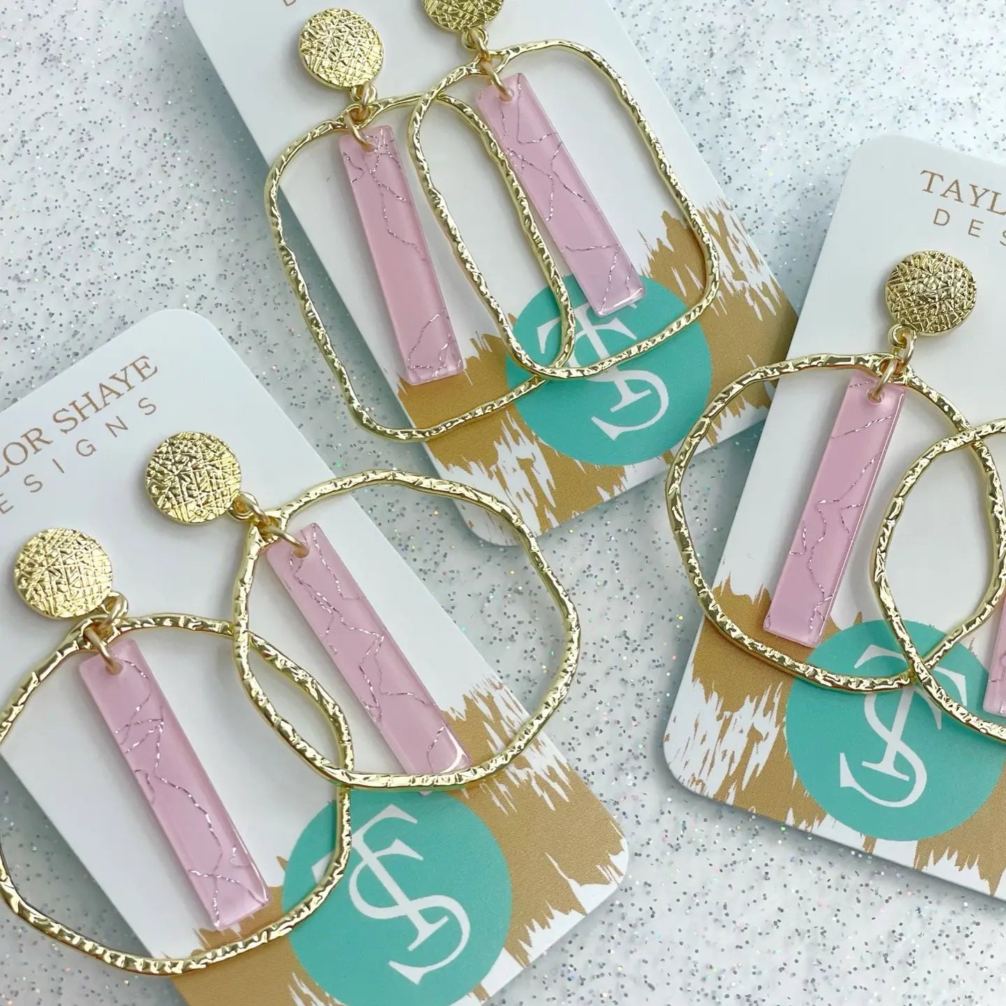 Taylor Shaye Round Hoops- Pink Blossom