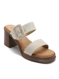 Wedge Heel Mules Beige