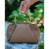 Brooks Bag with Rings Latte Suede