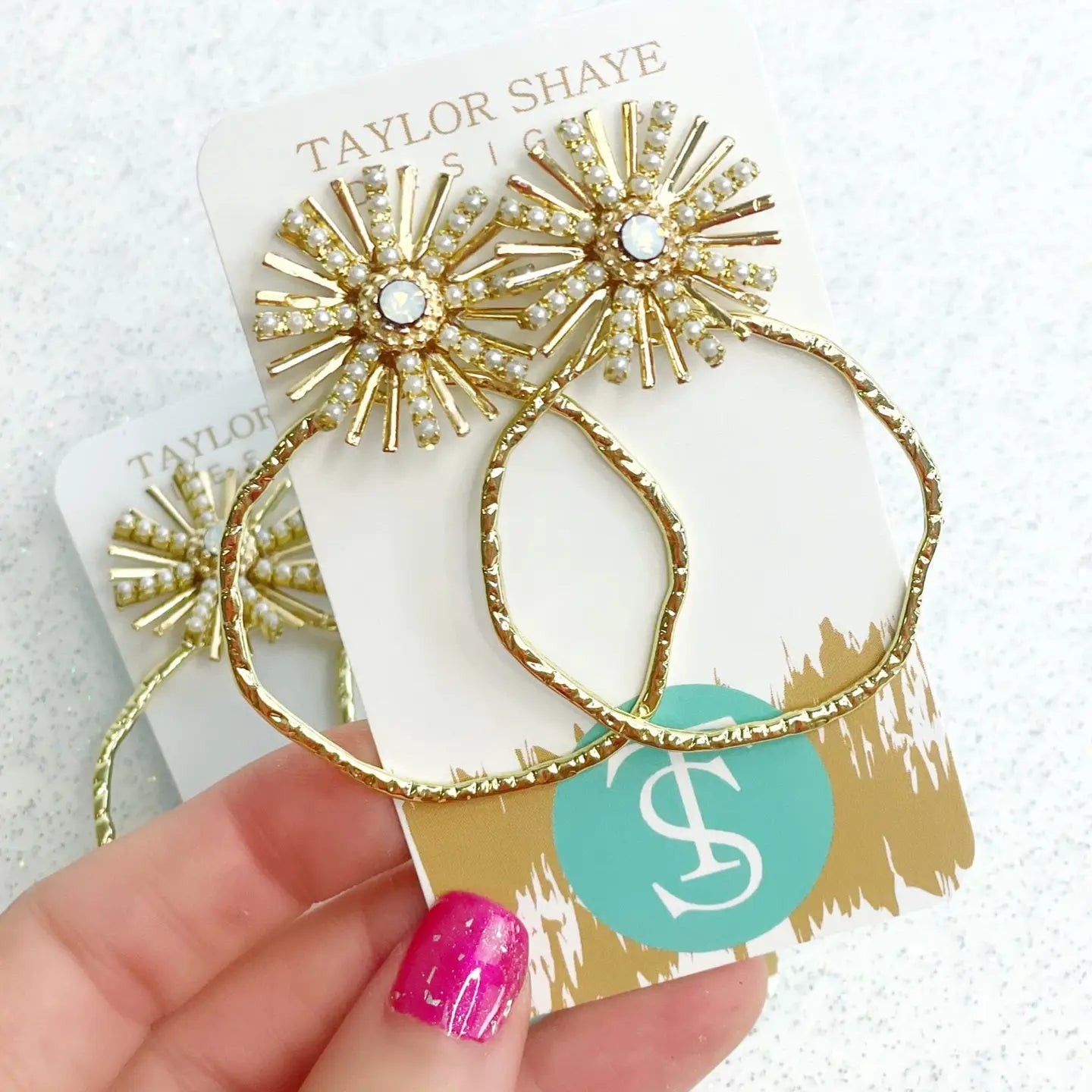 Taylor Shaye Opal Sunburst Hoops