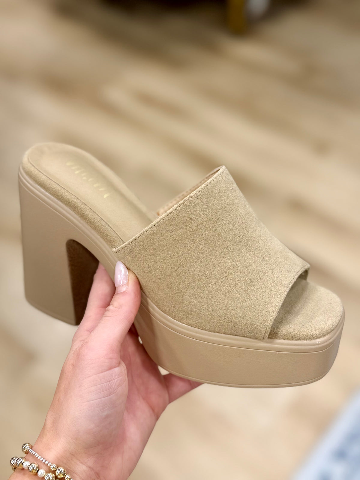 Sienne Suede Heeled Sandals Sandstone