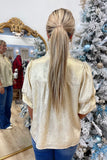 Festive Favorite Tiered Sleeve Blouse Gold