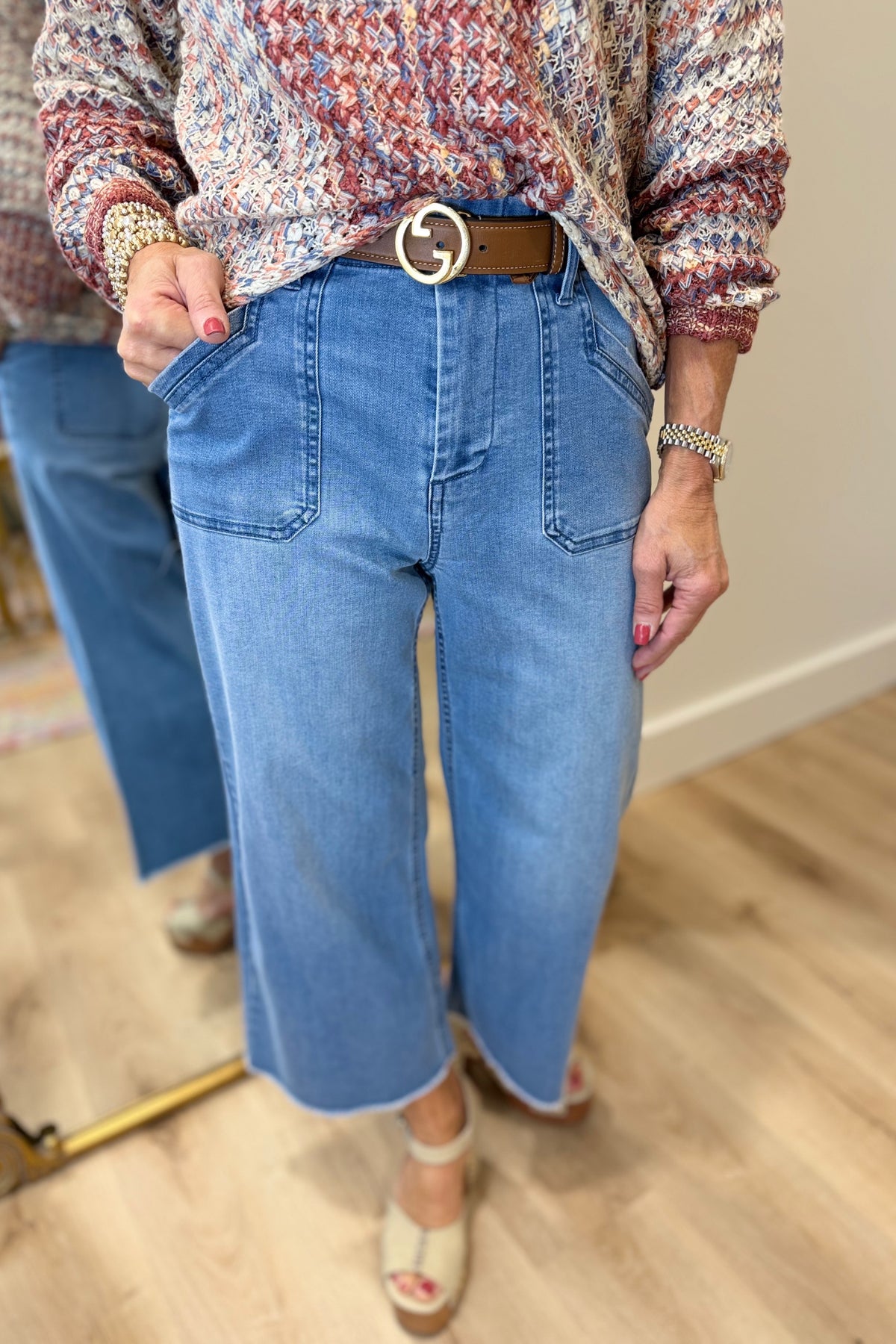 Renuar Wide Leg Jean Blue Wash