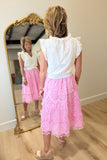 Joh Lizzie Eyelet Lace Skirt Bubblegum