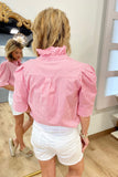 Jodie Ruffle Collar Blouse Red