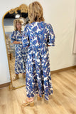 Umgee Petal Paisley Dress Blue