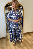 Umgee Petal Paisley Dress Blue