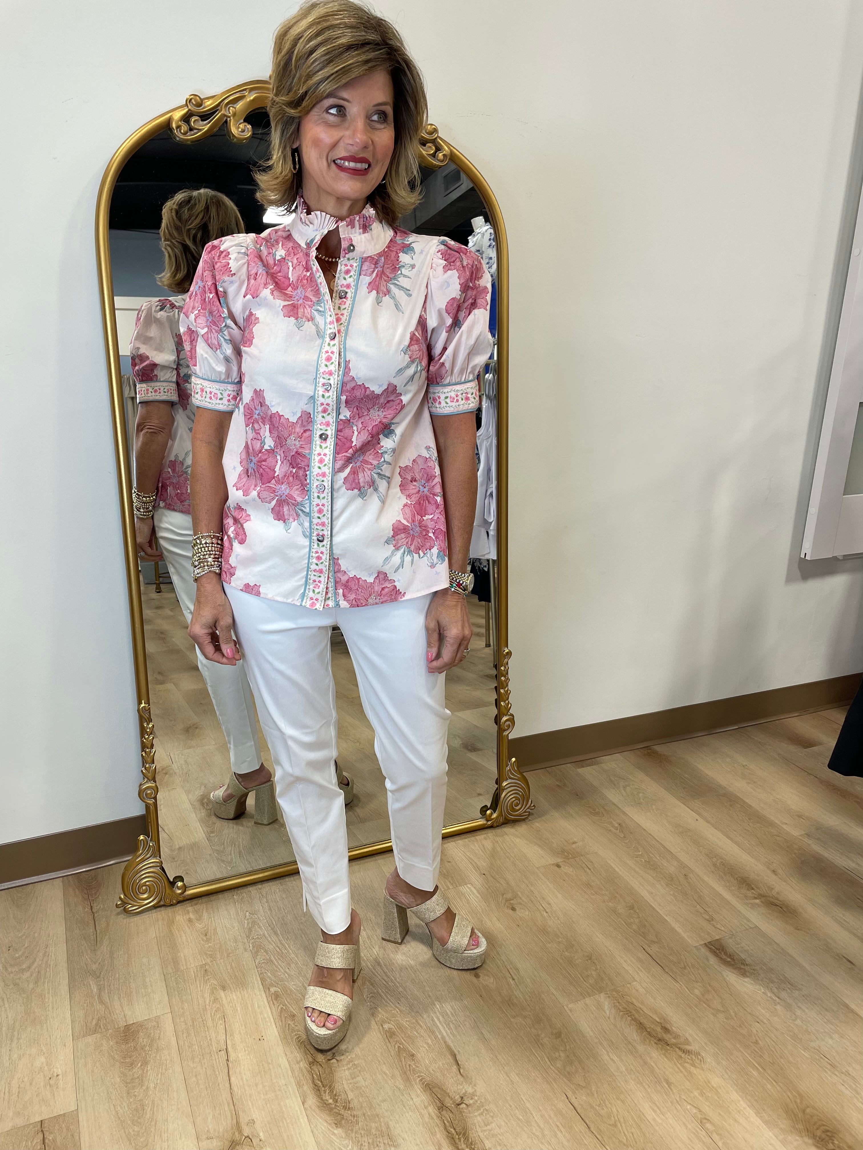 Floral Festival Blouse Pink