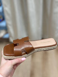 Kendra Slide Sandals Cutout H-Band Brown