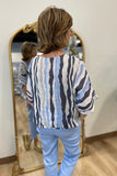 Charlie B Printed Dolman Blouse Surf