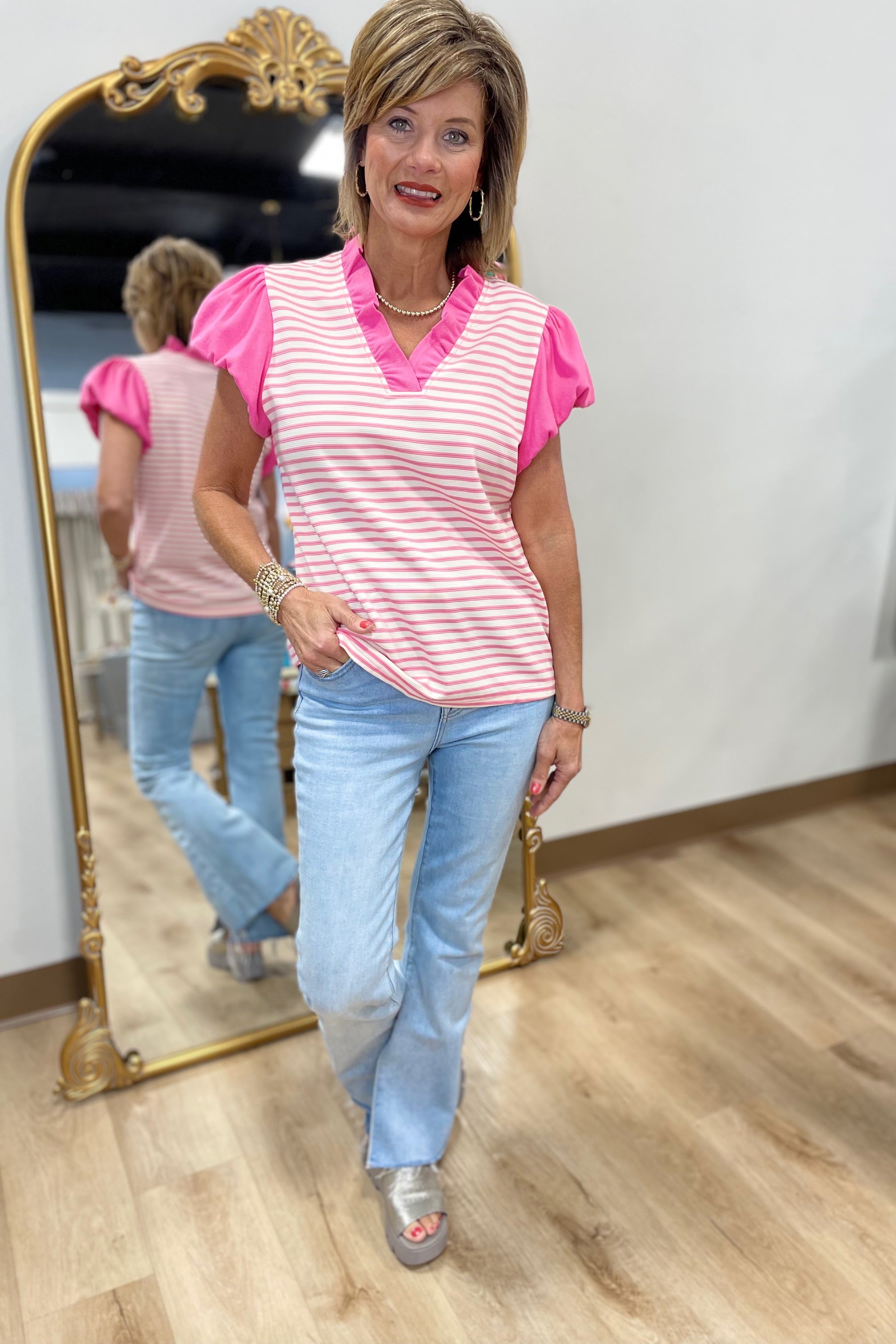 Blush Stripes Top