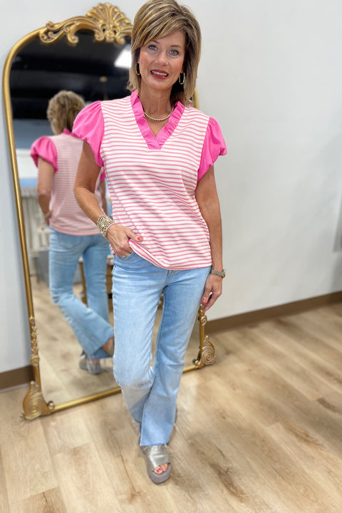 Blush Stripes Top