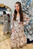 Umgee Elastic Waist Floral Dress Ivory