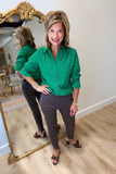 Renuar Pull On Ankle Pants Chocolate