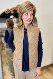 Charlie B Quilted Vest Khaki
