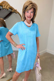 Joh Audrey V Neck Short Sleeve Dress Aqua