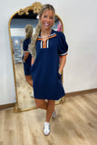 The Effortless Striped Detail Dress Navy