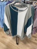 Vertical Block Pullover Green
