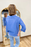 Joh Kourtney Crepe Knit Top Blue