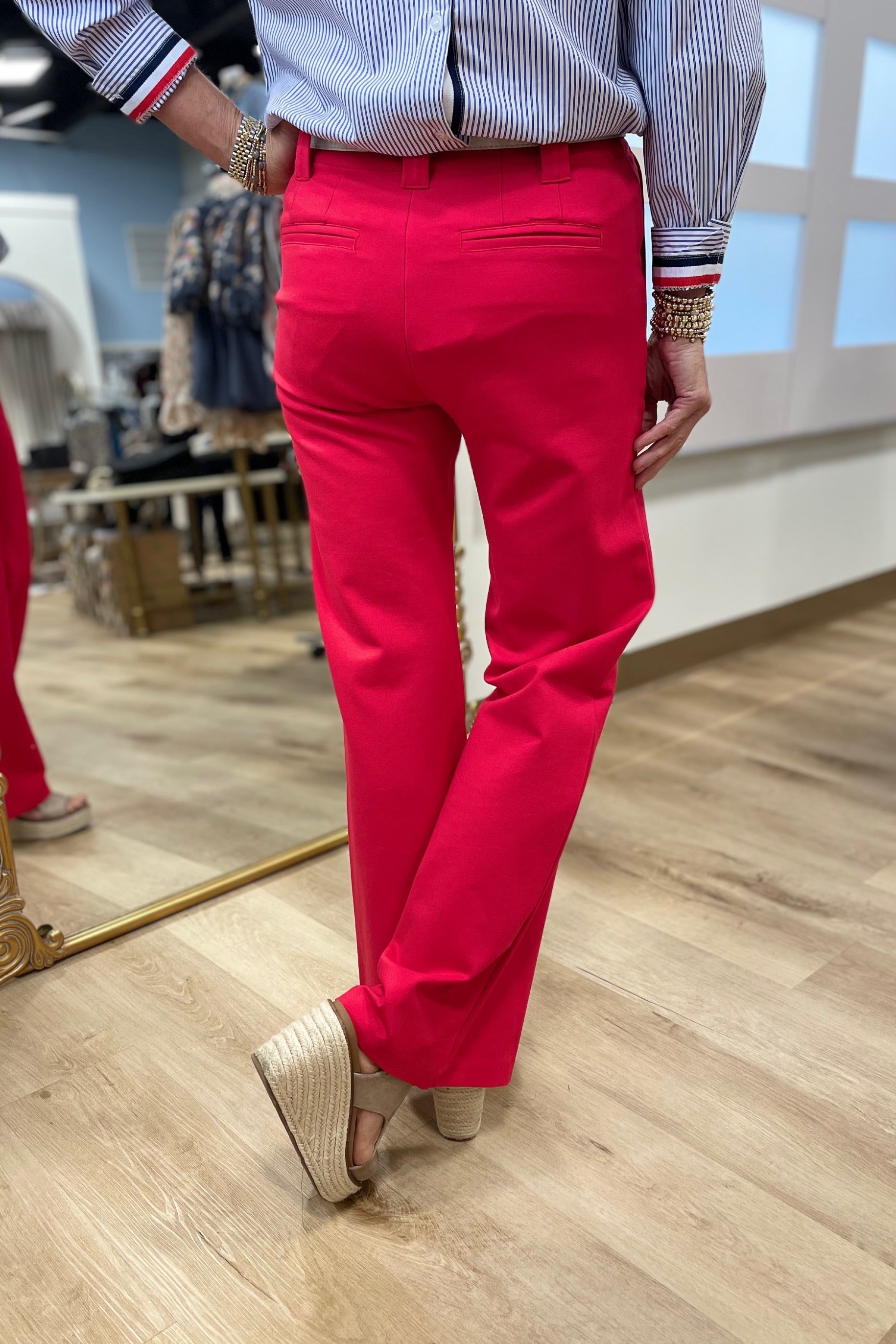 Runaway Red Ponte Flare Pants