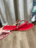 Kara Thong Sandals Red