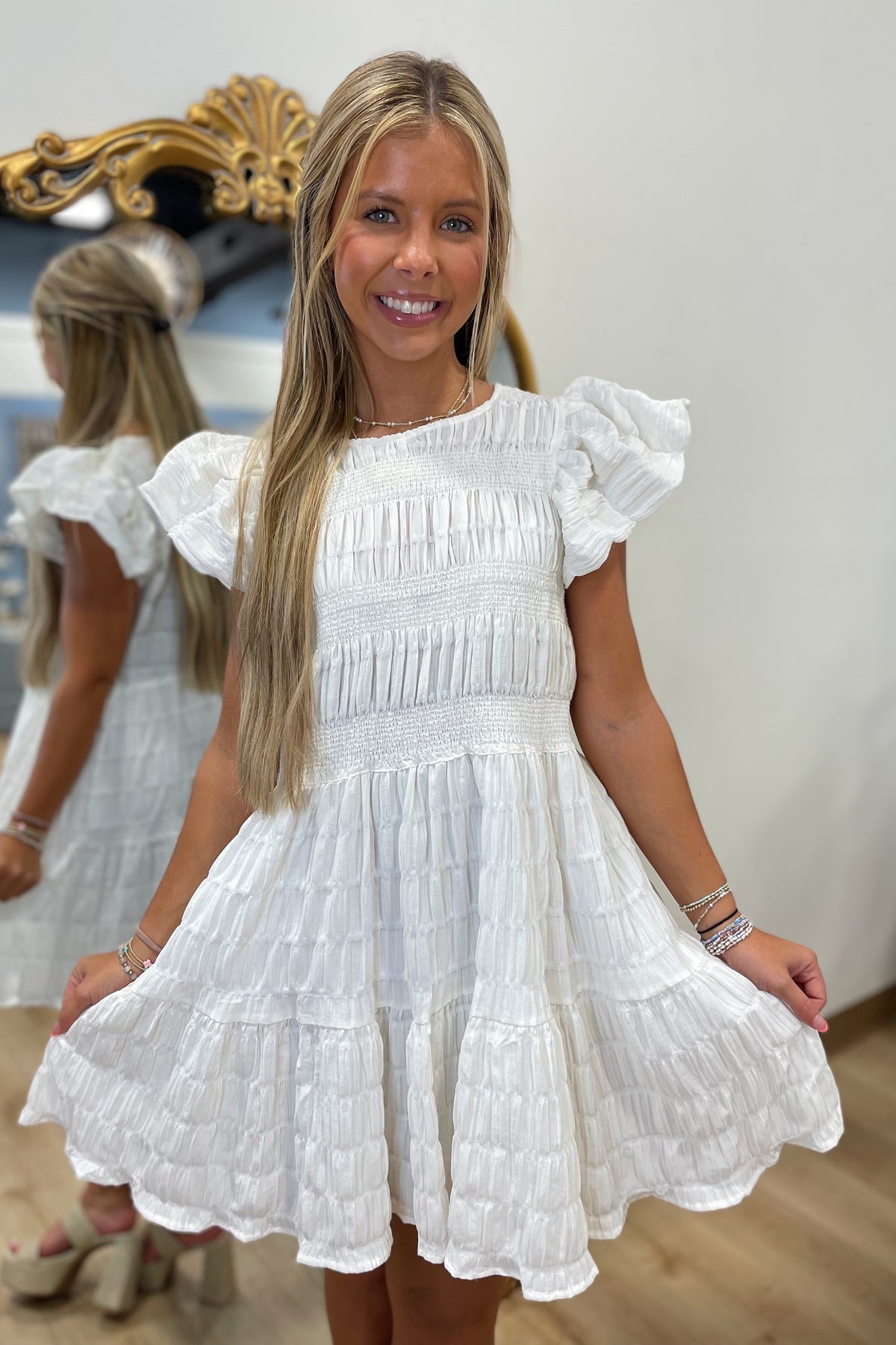 Sweet Charm Dress White