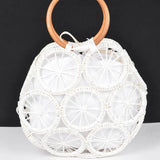 Faux Straw Round Tote Bag Various