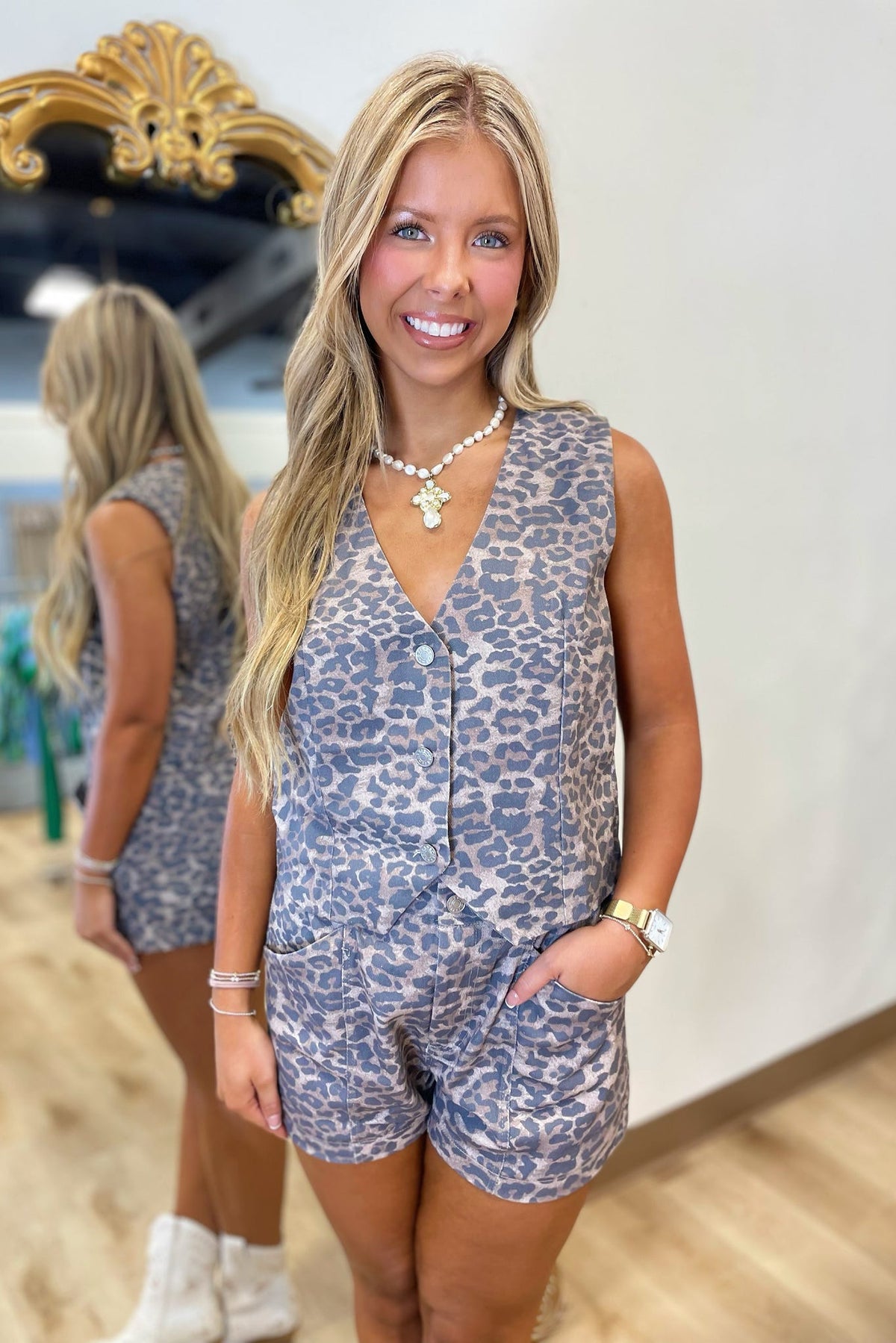 Spotted Sass 2 Piece Short Set