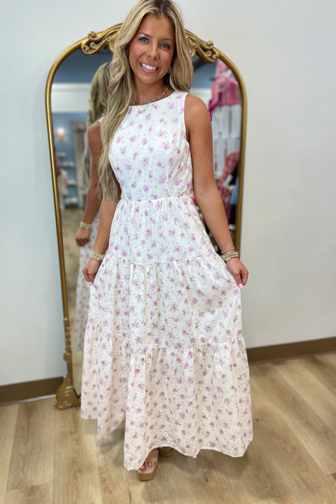 Soft Delicate Floral Maxi Dress