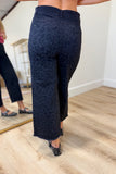 Renuar Straight Leg Crop Pant Black Leopard