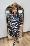 Boho Chic Faux Suede Shirt Dress Zebra Print