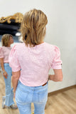 Floral Lattice Top Pink