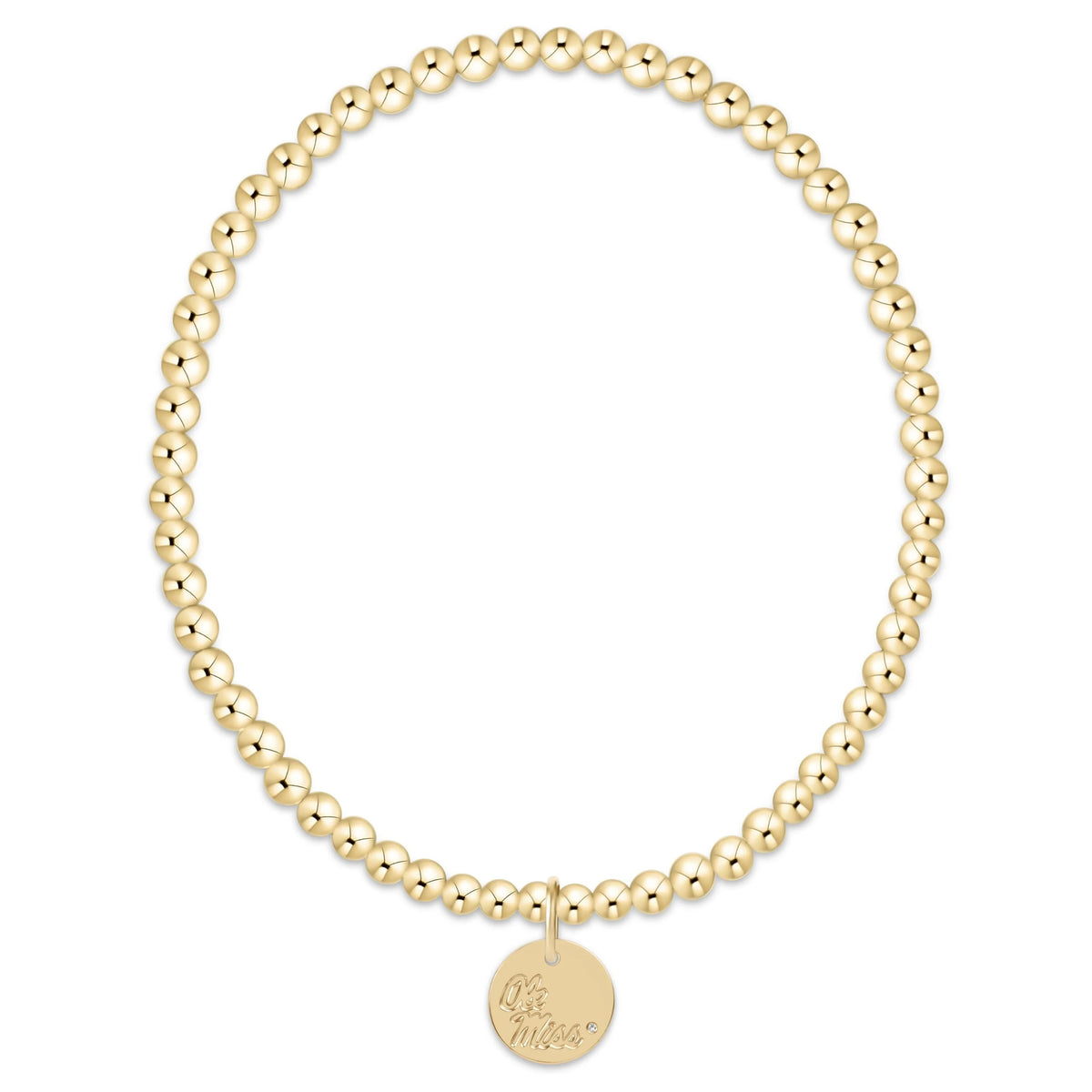 E Newton Collegiate Classic Gold 3mm Bracelet Ole Miss Disc