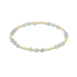E Newton Gemstone Gold Joy Pattern 3mm Bead Bracelet Aquamarine