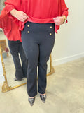 Charlie B Flare Ponte Pants Black