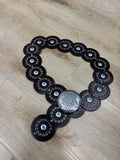 Western Belt Silver Accents Brown