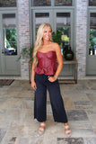 Vegan Leather Bustier Top Black