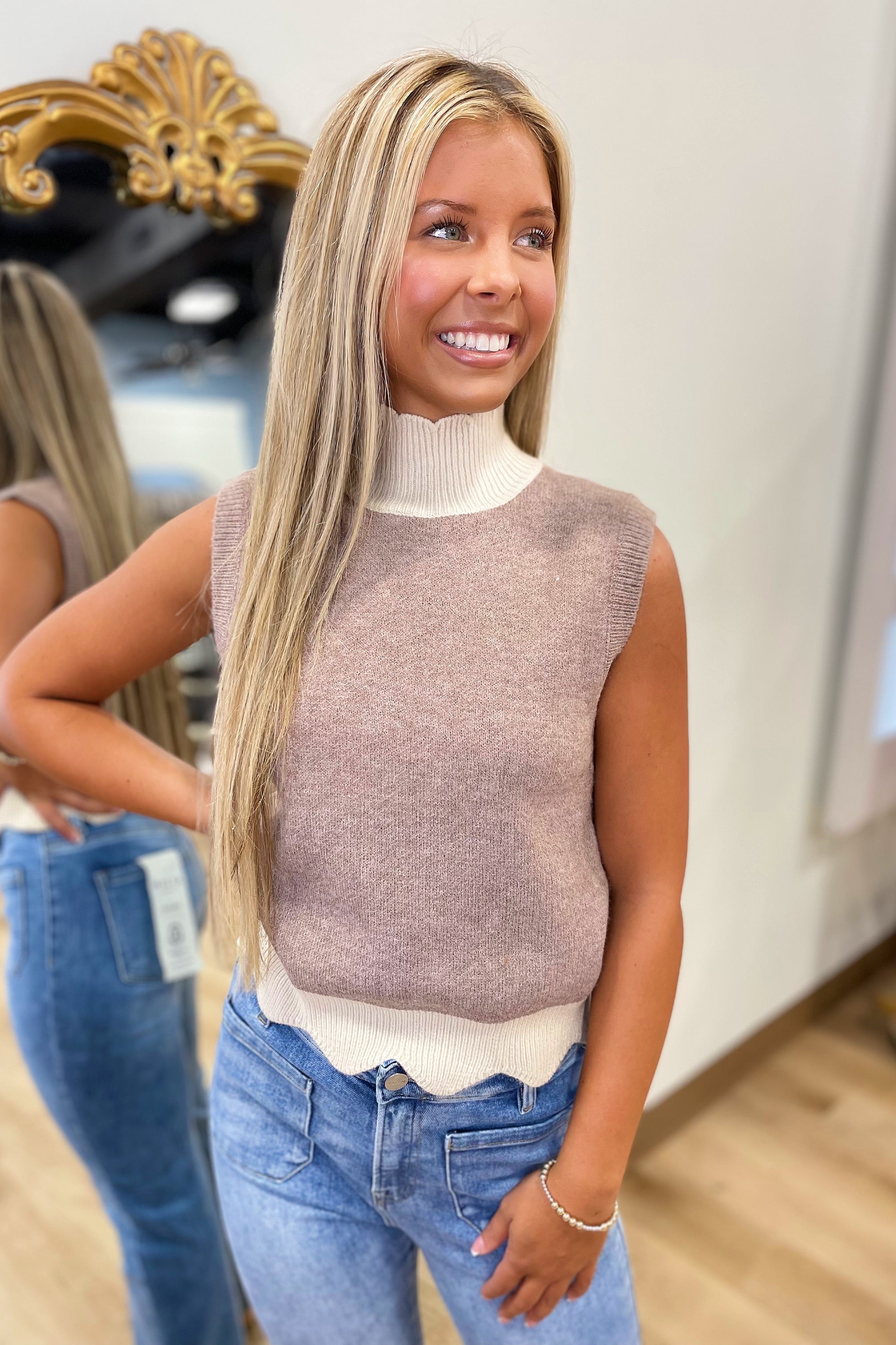 Toni Two Tone Tank Mocha