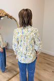 Umgee Floral Print Blouse Olive