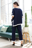 Joh Kaya Crepe Knit Pant Set Navy