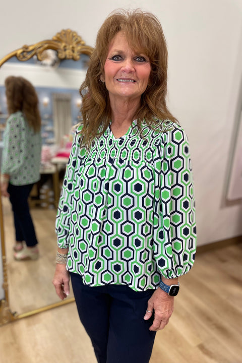 Multiples Elastic Shirred Front Top Multi
