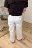 Charlie B Wide Leg Button Front Pant Natural