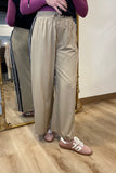 Umgee Leopard Trim Pants Taupe