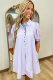 Breezy Stripe Dress Lavender