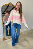 All Seasons Sweater Pink Stripes