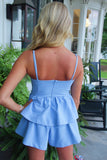 Cocktail Romper Powder Blue