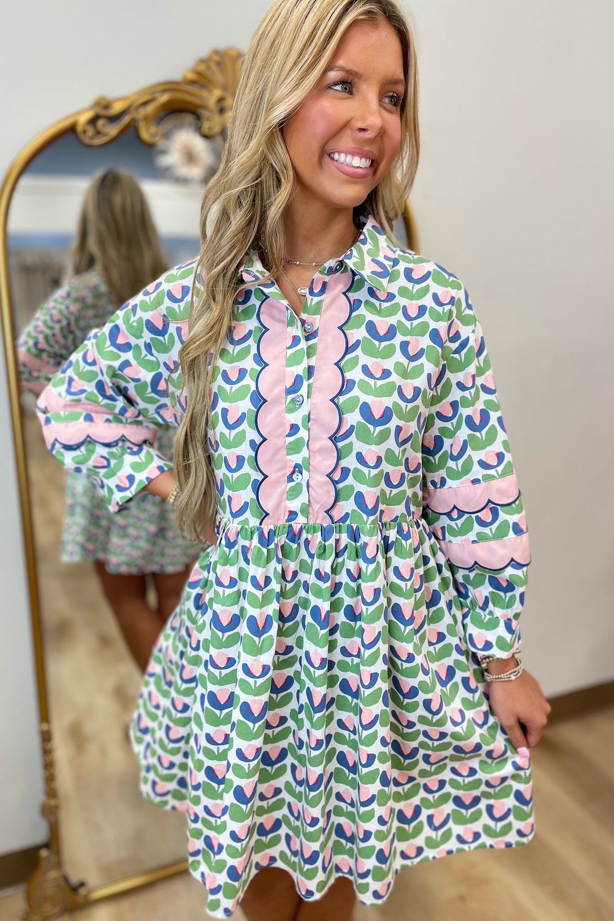 Tulip Temptation 3/4 Sleeve Dress