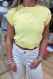 Pastel Charm Checkerboard Vest Yellow