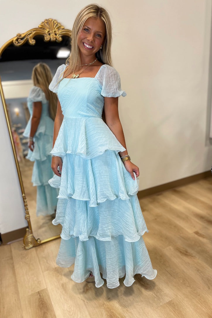 Whispers of Blue Midi Dress