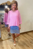 Charlie B Fishnet Top Begonia